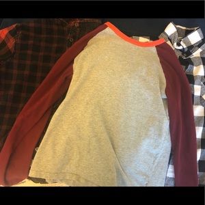 Boys long sleeve shirt and 2 button up shirts